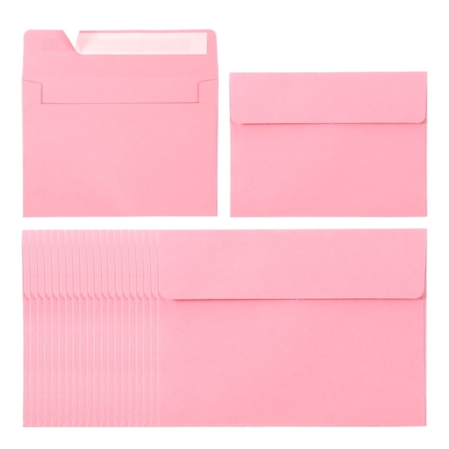 Uxcell 24ack A2 Envelopes, Self Seal Rose Invitation Envelopes for Postcard Wedding Cards