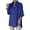 Blue, variant on Womens T Shirt Loose Button Up Long V Neck Lapel Rugby Shirt for Womens,Blue,L