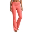 thumbnail image 6 of EliteGoogv Womens Yoga Pants Fold Waist Wide Leg Trousers For Women Summer Vacation Casual Pants Orange 5XL, 6 of 7