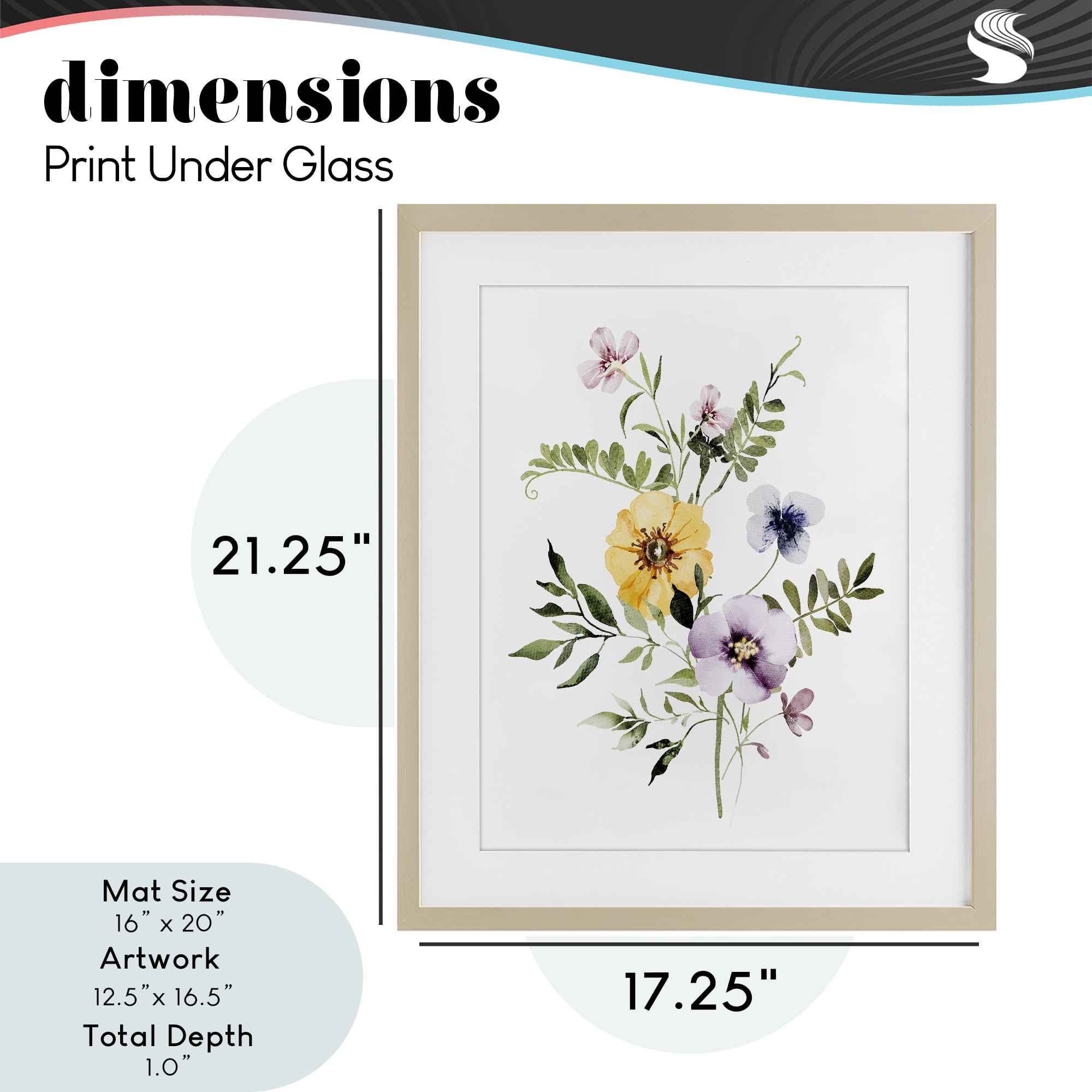 Garden Herbs Blooming Birch Framed Print Under Glass, design by Lettered and Lined