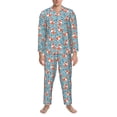 thumbnail image 3 of Naloa Abstract leaves fox Men’s Pajamas Set - Long Sleeve Button Down Sleep Shirt and Pajama Bottoms Sleepwear Set-X-Large, 3 of 7