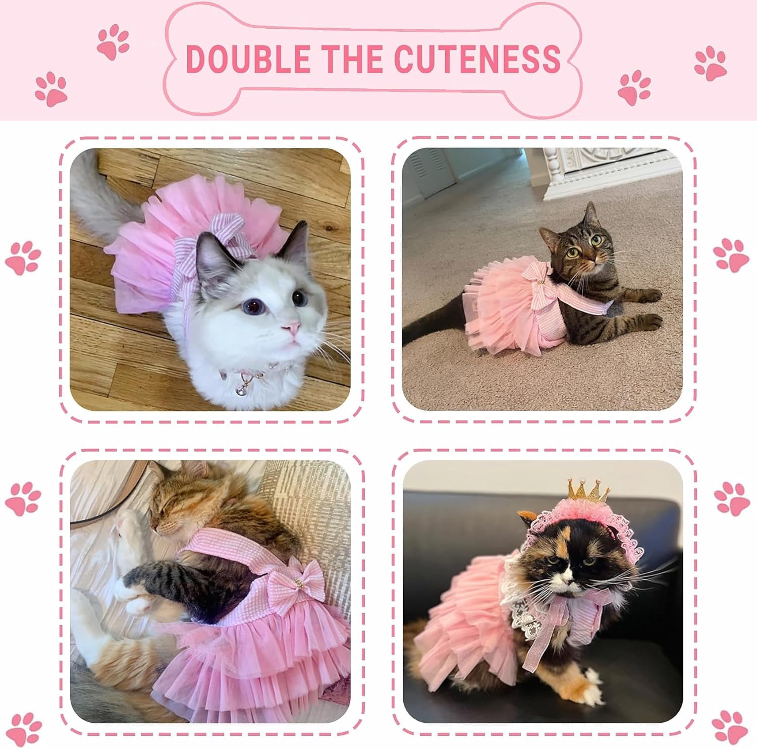 XiHAMA Dog Dresses, Fashion Pet Dog Clothes, Striped Mesh Puppy Dogs Princess Dresses