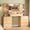 Natural Oak, variant on FANRAL Curved Wood Vanity with LED Frame Mirror,Built-in Power Outlet & 8 Drawers,Open Shelves Dressing Table with Large Storage for Bedroom,Natural Oak Vanity