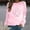 Pink, variant on qelini Breast Cancer Awareness Shirt Casual Pullover Blouse Wowen's Graphic Tees Long Sleeve Shirts Fall Winter Crewneck Comfy Shirts Gray L