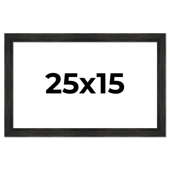 25x15 Frame Black Rustic Barnwood Solid Wood Picture Frame | 1.5 Inch Moulding Width | Includes UV