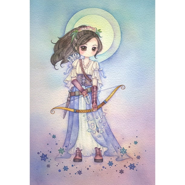 Taladro de pintura de diamante (DE9879) Vestido 5D Moon Girl DIY Imagen completa de dibujos animados (V934) 20X30cm FLhrweasw Nuevo