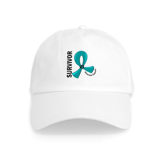 CafePress - Ovarian Cancer Survivor 12 Cap - Adjustable 100% Brushed Unisex Casual Cotton Baseball Cap, Beige, 1