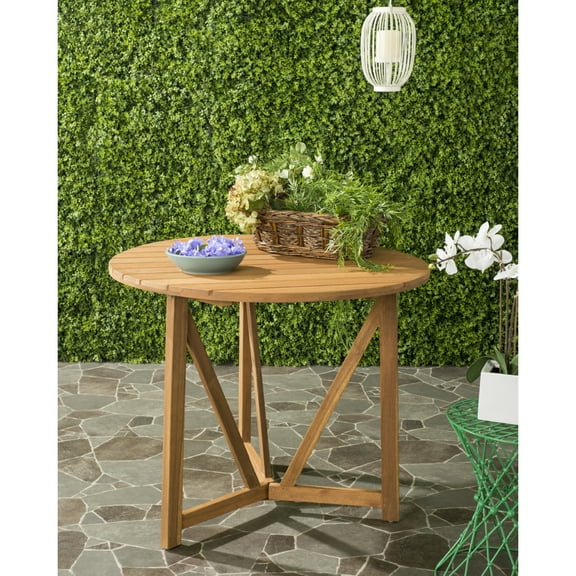 Safavieh Cloverdale Outdoor Patio Round Table - Natural