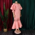 thumbnail image 5 of AURA Womens Off Shoulder Lace Fishtail Midi Dress High Waist Party Cocktail Zipper, 5 of 10