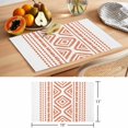 thumbnail image 6 of Orange Boho Placemats Set of 12 Vintage Southwestern Geometric Stripes Place Mats Indoor Wipeable Table Mats Washable Cloth Dining Table Placemats for Kitchen Holiday Party Home Decor 13x19 Inch, 6 of 9