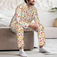 thumbnail image 7 of Naloa Afternoon Tea Men’s Pajamas Set - Long Sleeve Button Down Sleep Shirt and Pajama Bottoms Sleepwear Set-X-Large, 7 of 7