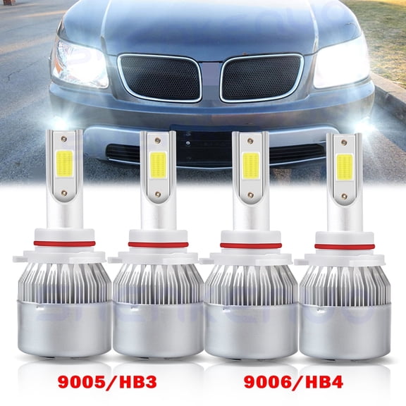 6000K LED Headlight High Low Beam 4 Bulbs Combo For Pontiac Bonneville 1992-2005