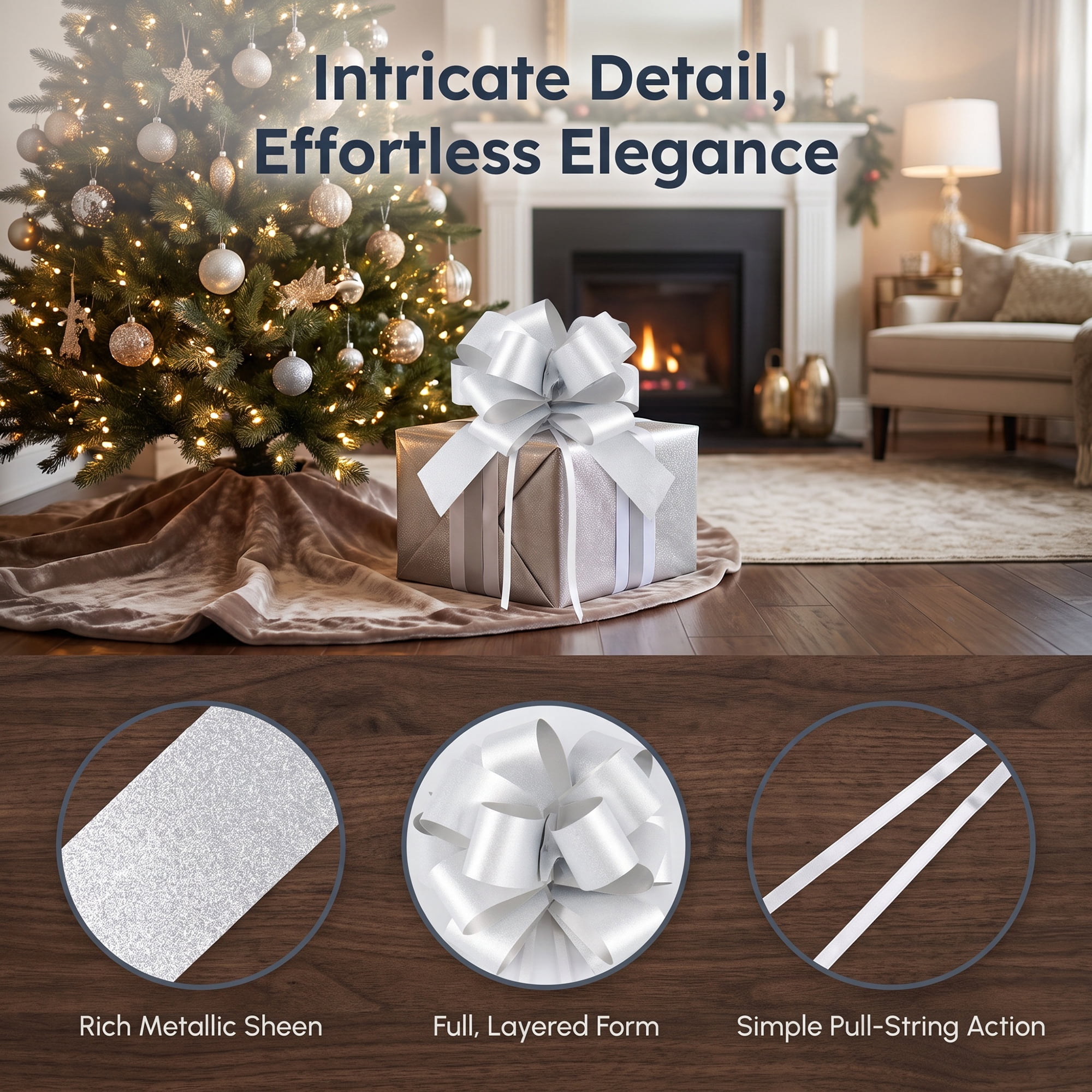 Unique Bargains Multi-Layered Star Bows for Decoration and Gift Wrapping Purposes Silver
