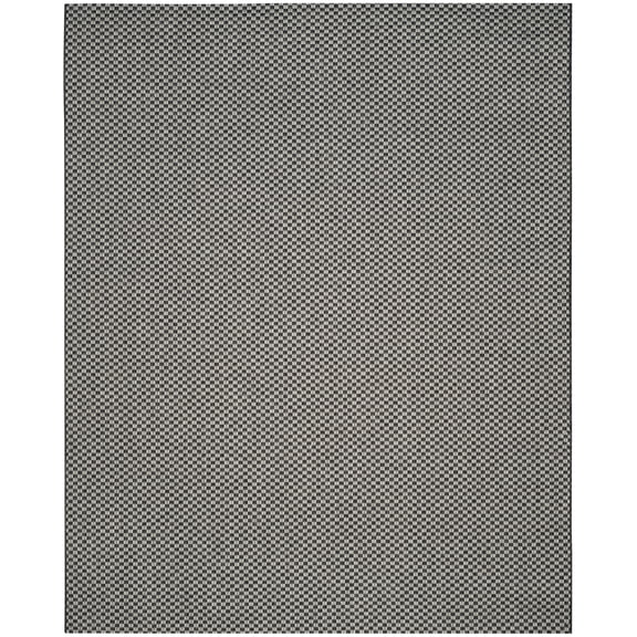 SAFAVIEH Courtyard Blair Checkered Indoor/Outdoor Area Rug, Black/Light Grey, 10' x 14'