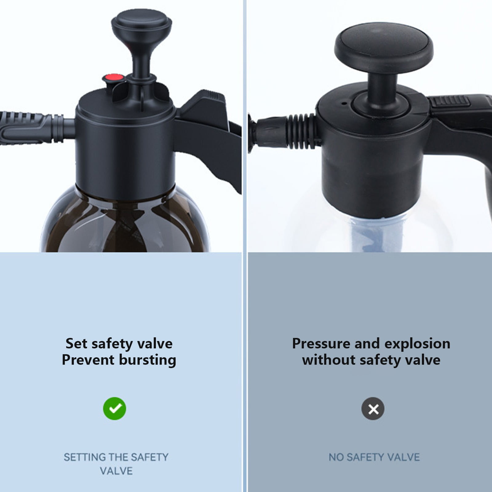 2L Pressure Foam Spray Bottle,Hand Pump Car Wash Sprayer with 5 Adjustable Modes,Multi-Use Portable Foam Cannon for Auto Cleaning & Garden Watering,4.9x4.9x13 Inches