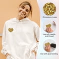 thumbnail image 3 of Uxcell 4 Sizes Heart Rhinestone Patches, 16 Pcs Heart Shape Iron on Applique Patches, Yellow, 3 of 6