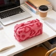 thumbnail image 7 of NWOKYZGH Fluffy Heart Makeup Bag Cute Plush Make up Pouch for Valentine's Day Women Cosmetic Bag with Zipper Travel Make up Toiletry Organizer Purse Organizer, 7 of 7