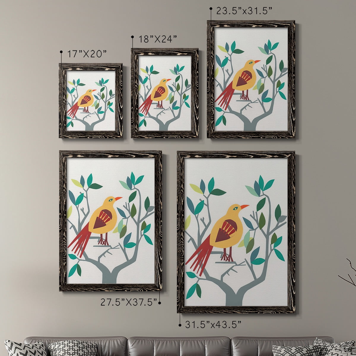 Whitty Bird III - Premium Framed Canvas 2 Piece Set - Ready to Hang