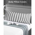 thumbnail image 5 of Black Striped Body Pillow Covers, Black White Stripes Farmhouse Soft Bed Throw Pillowcases Breathable Cooling Long Lumbar Body Pillow Sham Cover for Bed Sofa 20''x54'', 5 of 7