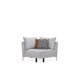 thumbnail image 3 of Enza Home Mayfair Wood/Polyester Fabric Corner Sofa Module in Off White, 3 of 9