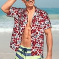 thumbnail image 5 of Picia Red Hawthorn Gentle Cotton Regular Fit Short Sleeve Casual Hawaiian Shirt for Men-XX-Large, 5 of 9