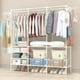 thumbnail image 1 of Organizador de Metal para Ropa, Perchero de Pie Organización, Closet, Perchero de Pie Armario para Ropa con 4 Ganchos, Rack para Ropa Simple Puede Guardar Ropa, Sombrero, Zapato,160 * 36 * 170 cm, 1 of 6
