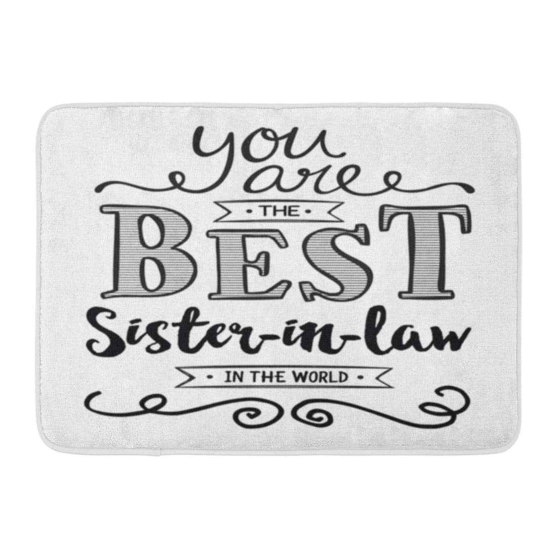 GODPOK Artistic White Happy You are The Best Sister in Law World Typographic Calligraphy Award