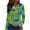 Green, variant on Fgvctg Mardi Gras Women's Tops Dressy Casual Long Sleeve Crewneck Top Flowy Carnival Party Pullover Shirt Oversized Mask Print Celebration Blouse Black L
