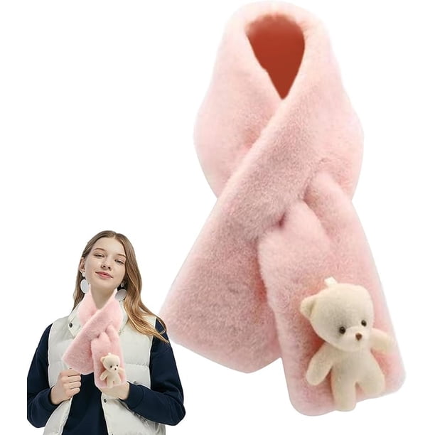 Bufanda De Oso De Peluche Blanca,Bufanda De Cuello De Oso,Bufanda linda para mujer Bufanda de oso | Bufanda de felpa cálida para cumpleaños, Año Nuevo, Navidad, Pascua, mujeres, novia, madre, esposa