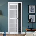thumbnail image 4 of Slab Barn Door Panel Frosted Glass | Veregio 7602 White Silk | Sturdy Finished Doors | Pocket Closet Sliding-36" x 84", 4 of 5