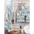 thumbnail image 4 of Blue Coastal Kitchen Dish Towels for Drying Dishes Set of 2, Summer Beach Coral Starfish Shell Vintage Waffle Weave Microfiber Hand Tea Bathroom Towels Quick Dry & Absorbent Towel 15.7x23.6, 4 of 6