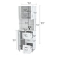 thumbnail image 2 of HomeRoots White Melamine High Low Full Size Microwave Storage Cabinet, 661 Inches Height, 2 of 2
