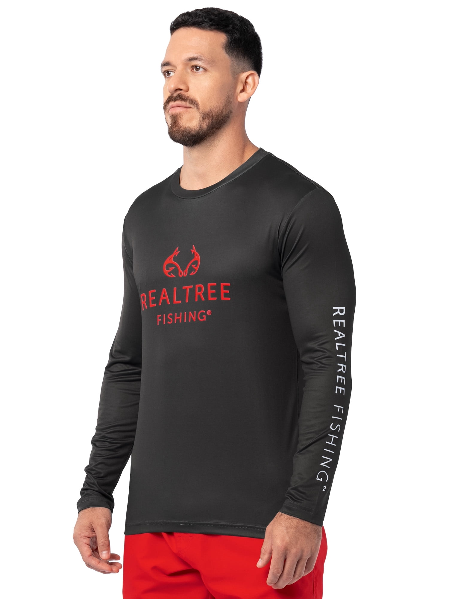 Realtree Men's Fishing Sport Americana UPF30 Long Sleeve Performance Crew Top, Size S-3XL