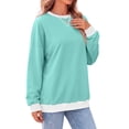 thumbnail image 3 of Fantaslook Color Block Sweatshirts for Women Crewneck Long Sleeve Oversized Pullover Tops Casual Fall Outfits, 3 of 9