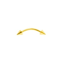 9ct Gold Jewelco London Coned 1.1mm Barbell Eyebrow Body Piercing 13mm (9mm Bar)