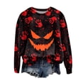 thumbnail image 7 of Duqingm Halloween Shirts for Women 2026 Novelty Funny Print Gothic Tshirts Long Sleeve Crewneck Tops,XL, 7 of 7