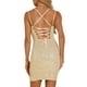 thumbnail image 3 of INSPIRE CHIC Vestido de Mujer con Lazo, Lentejuelas, Tirantes Espagueti, Vestido Mini para Fiesta de Cóctel XL Dorado, 3 of 4