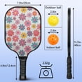 thumbnail image 4 of Pickleball Paddles Set,Pioneer Flower Floral Print Pattern Fiberglass Surface Pickleball Racket Set with 2 Indoor Outdoor Pickleball Balls and Pickleball Bag,Pickle-ball Equipment, 4 of 6