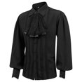 thumbnail image 4 of XDZJLR Men Shirts Fashion Style Gentleman Gothic Ruffled Long Sleeves Tops, 4 of 7