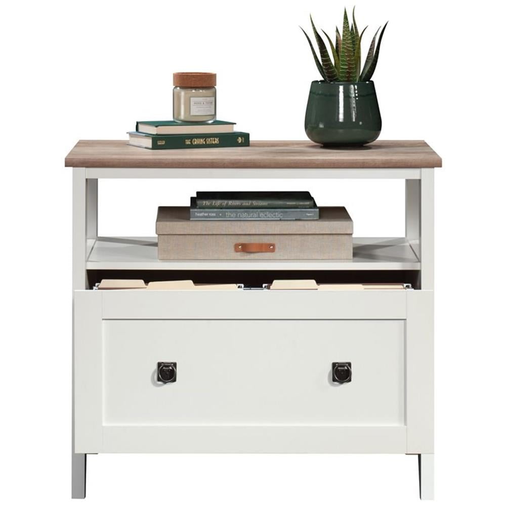 UrbanPro Engineered Wood Glacier White Lateral File Cabinet Rectangular Unassembled