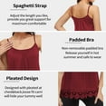 thumbnail image 3 of CHOK Camisoles à Soutien-Gorge Intégré pour Femmes, Bretelles Spaghetti Ajustables, Débardeur Sans Manches, Hauts d'Été, 3 of 6