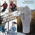 thumbnail image 3 of ZHAOCHENG Guantes de invierno con pantalla táctil para mujer, tejidos con cable, cálidos, con forro suave, elásticos, para exteriores, 3 of 4