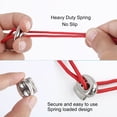 thumbnail image 5 of 12pcs Plastic Spring Cord Locks Rope Fastener Double Holes Toggle Stoppers Sliders for Backpack Shoelaces, Silver Tone, 5 of 7