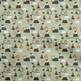 thumbnail image 1 of oneOone Cotton Cambric Light Green Fabric Kids Campfire Dress Material Fabric Print Fabric By The Yard 56 Inch Wide, 1 of 4