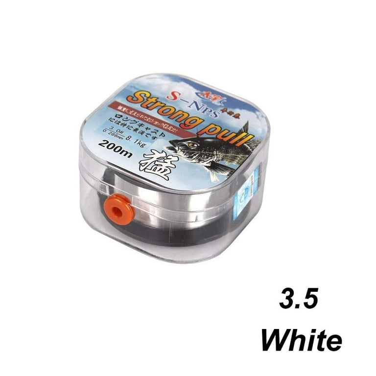 200M Nylon Strong Rope Cord Fluorocarbon Coating Monofilament Angling Elastic  Thread Spool Polyester Bait Fishing Line Fluoro Carbon WHITE 3.5 