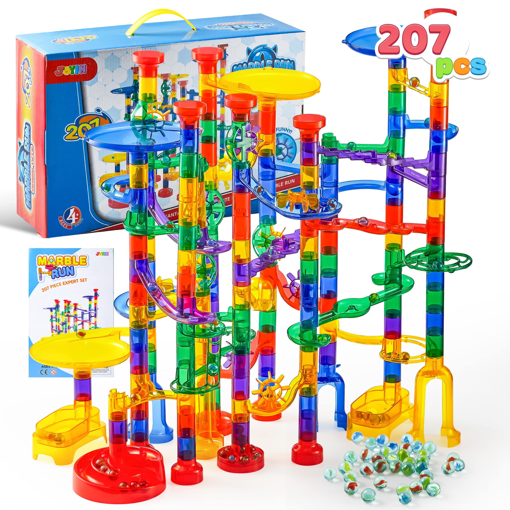 JOYIN 207Pcs Marble Run Premium Toy Set, Construction Building Blocks