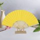 thumbnail image 4 of Ofertas Únicas 1 Pc Abanico Plegable en Blanco de 7 Pulgadas para Máscaras de Bambu Papel Amarillo Limón, 4 of 5