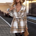 thumbnail image 5 of Tqcoqu Women's Plaid Faux Flannel Shirt Dress,Lapel Long Sleeve Belted Waist Button Down Mini Dress,Fall Winter Trendy Clothes, 5 of 5