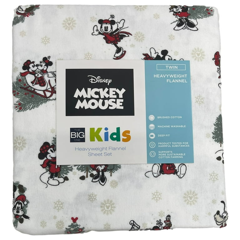 Disney Mickey Minnie Mouse Flannel Sheet Set Twin Bed Christmas Sheets Walmart