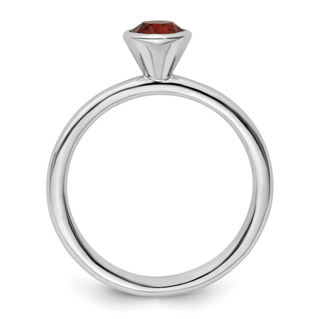 925 Sterling Silver Bezel Polished Stackable High 5mm June Crystal Ring Size 9 Stackable Ring for Women